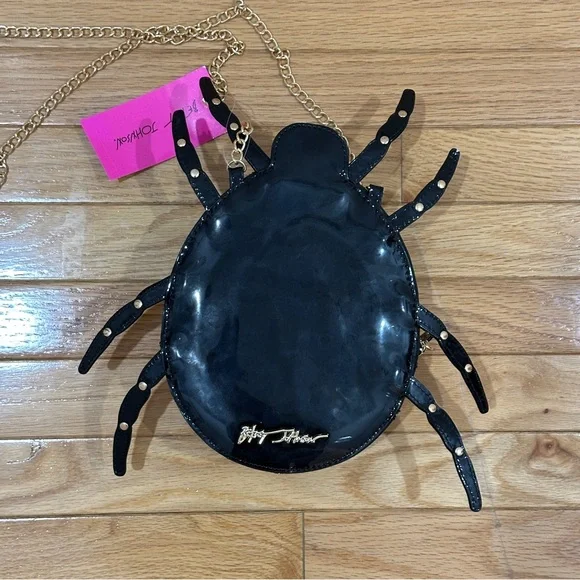 NWT Betsey Johnson Black Spider Shoulder Bag - Picture 7 of 10